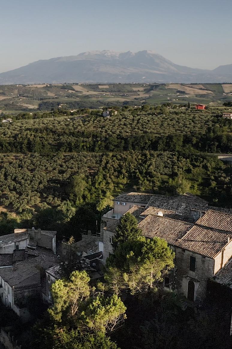 An aerial view of Penne, Italy, hometown of the Brioni tailoring atelier