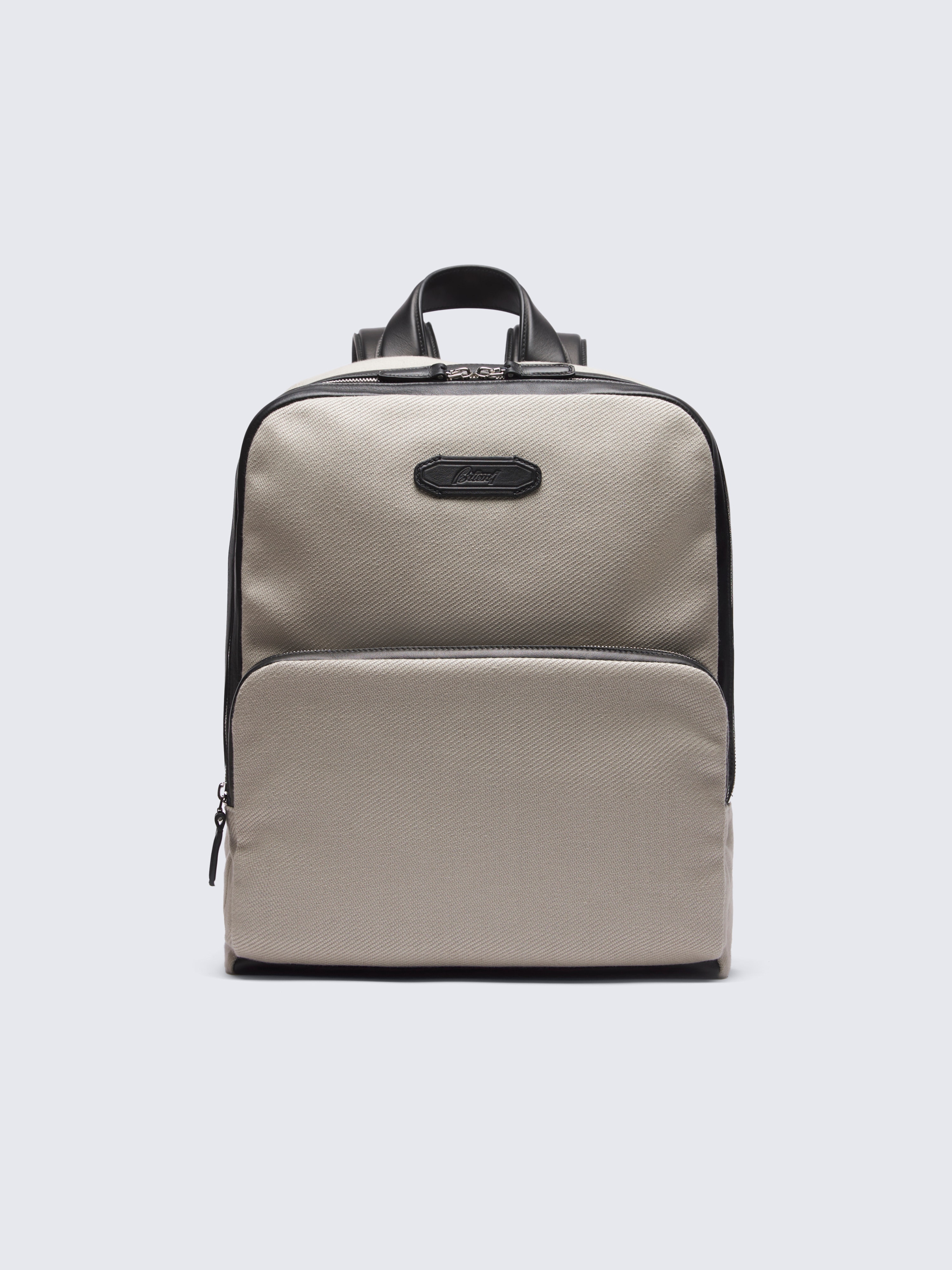go toRucksack Via Veneto aus geripptem Canvas in Beige und Schwarz