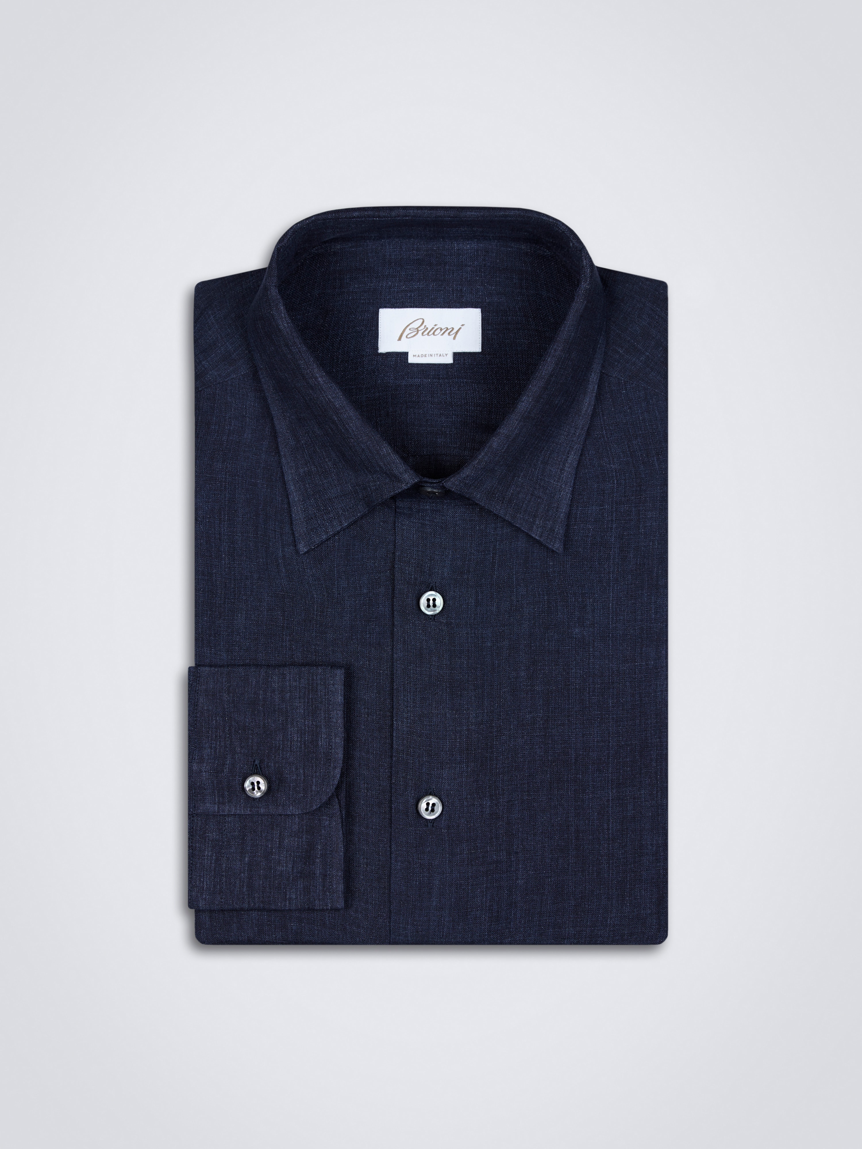 go toNavy blue linen shirt