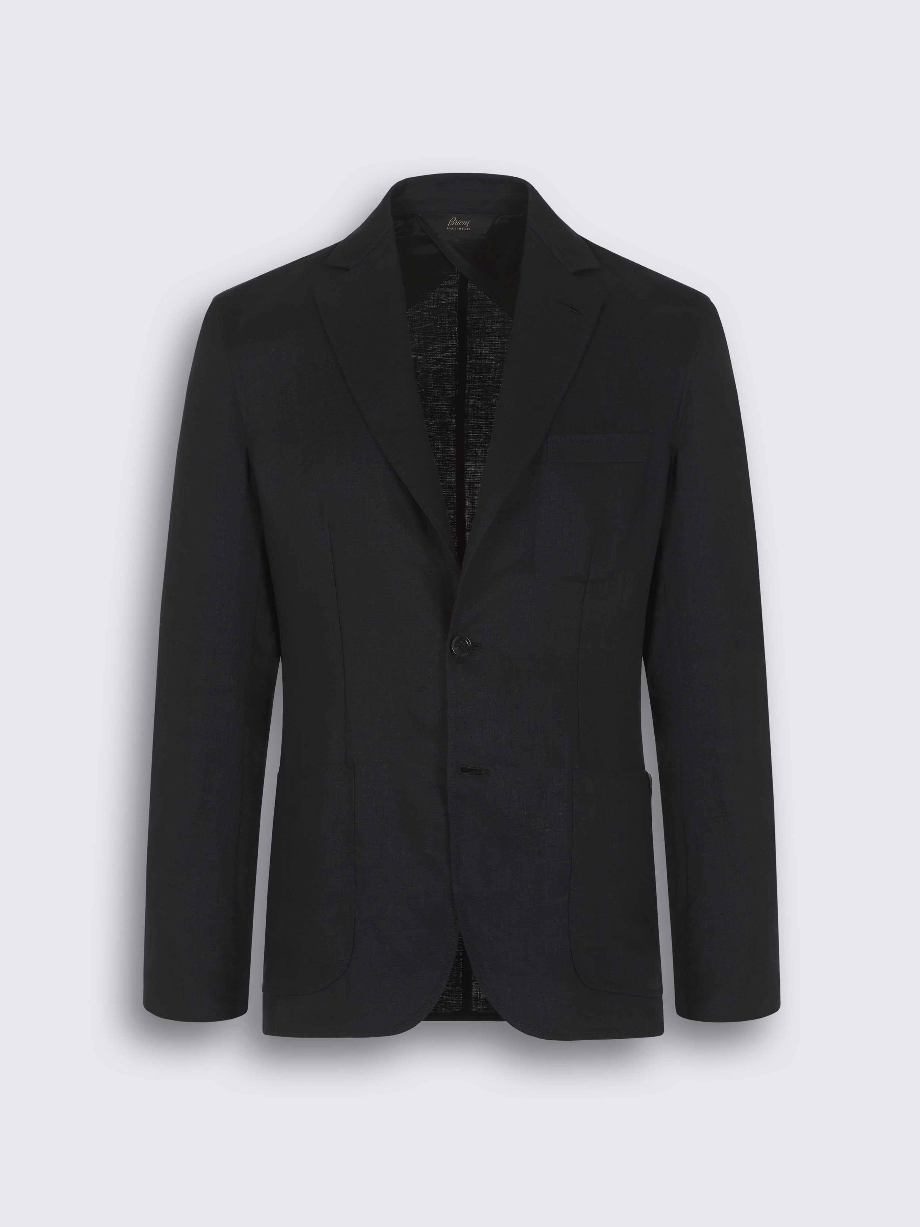 go toBlack linen and cotton double-splittable Soffio blazer
