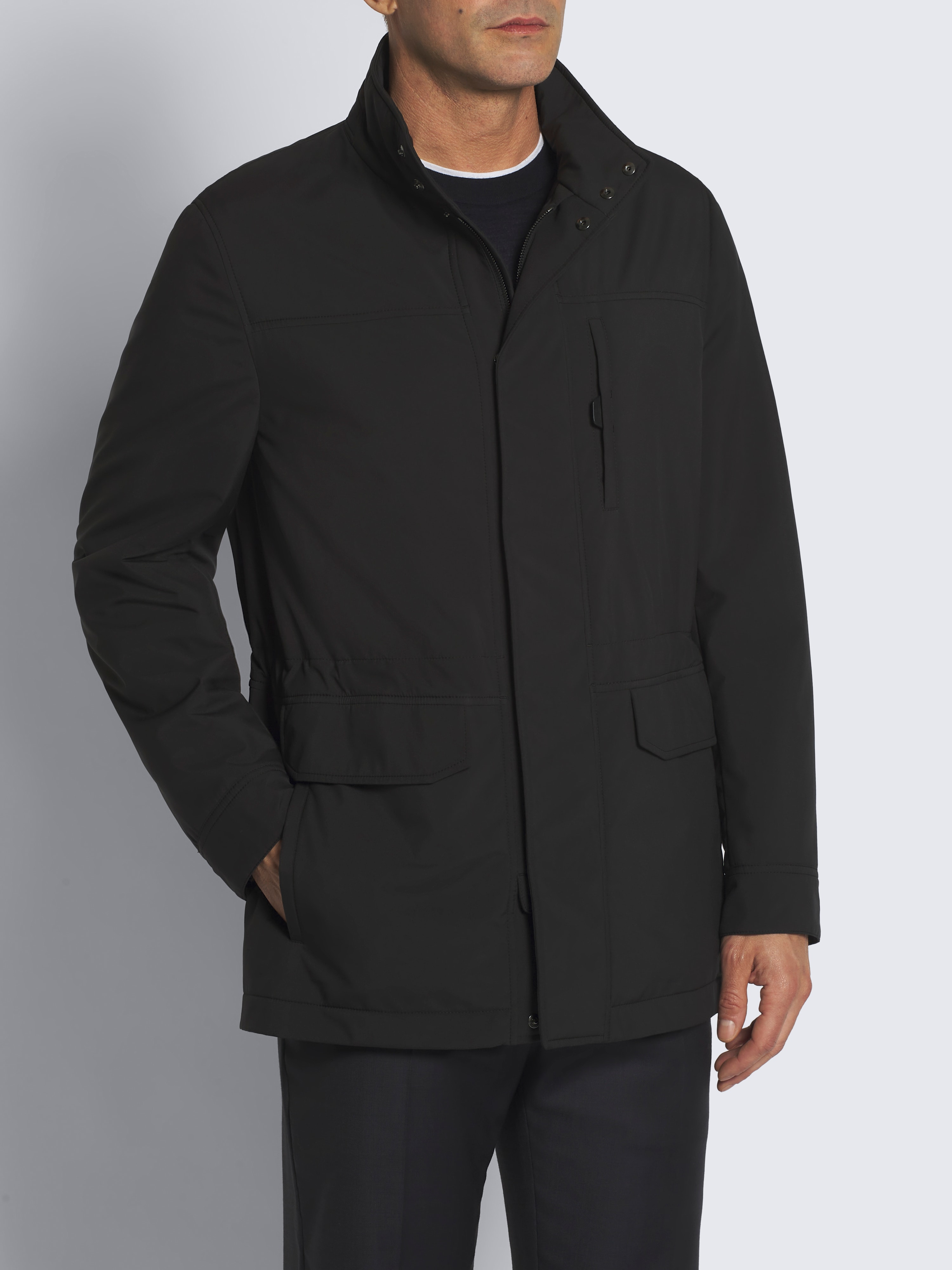 Essential-Feldjacke aus mitternachtsblauem Performa-Gewebe