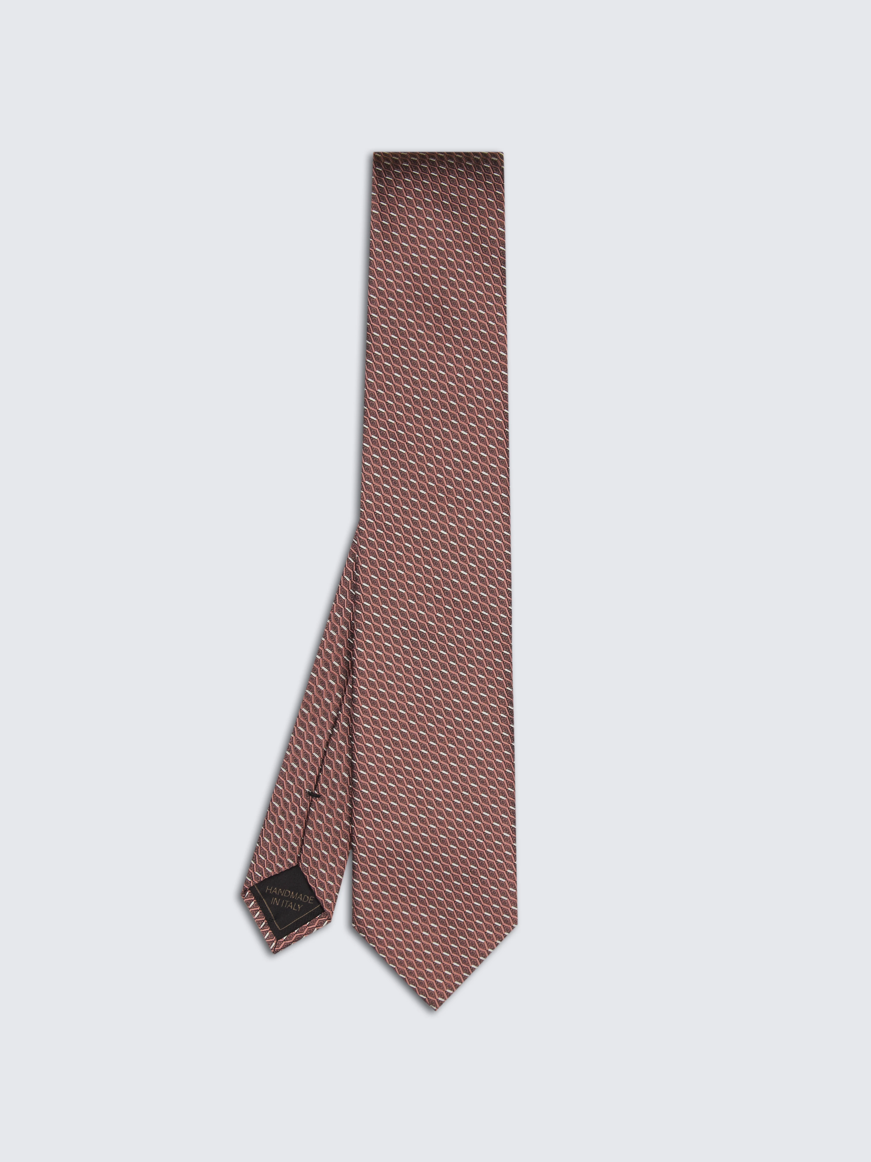 go toKrawatte aus Seidenjacquard mit Mikromuster in Rosa und Grau