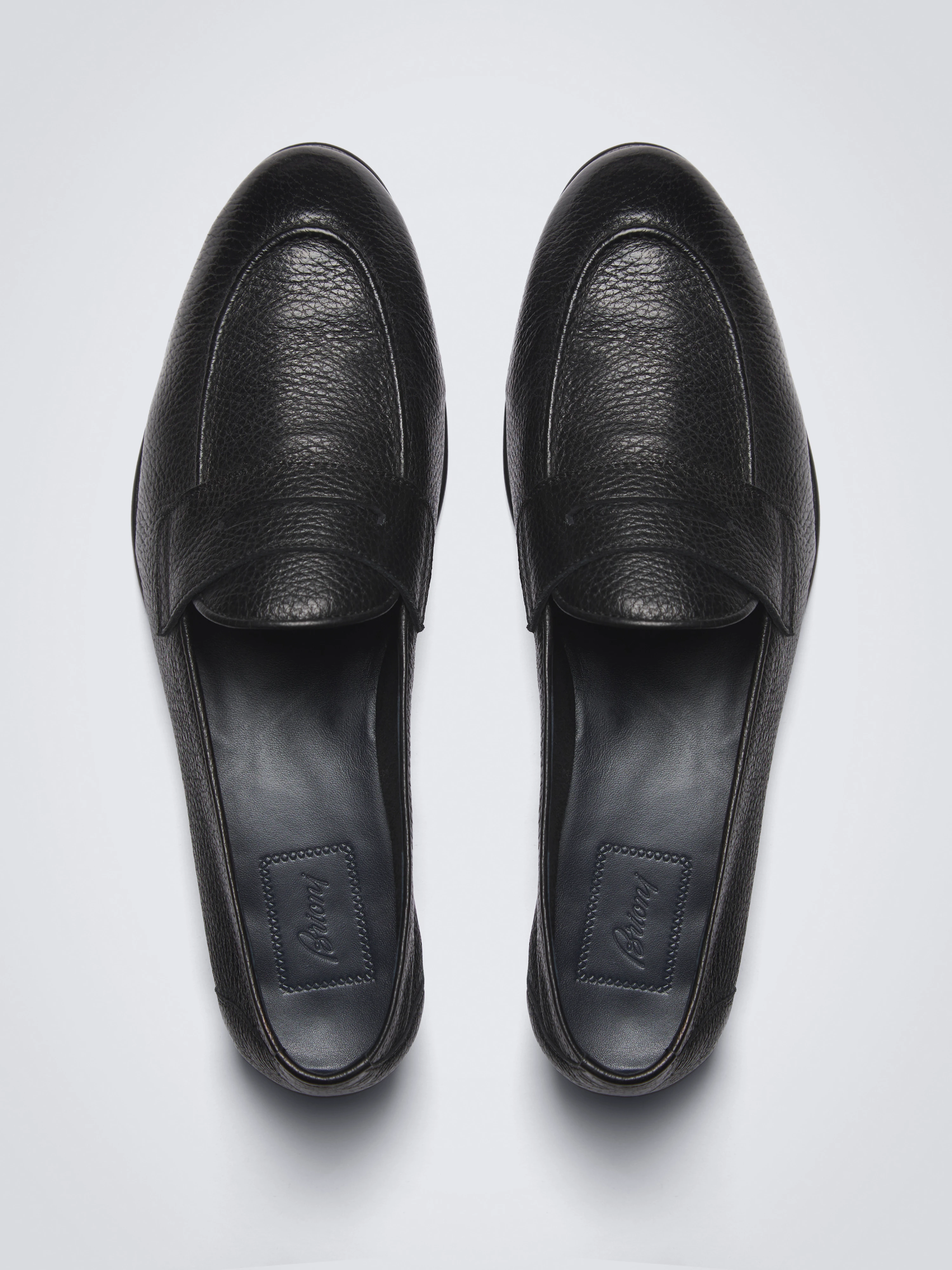 Black deerskin leather Appia penny loafer