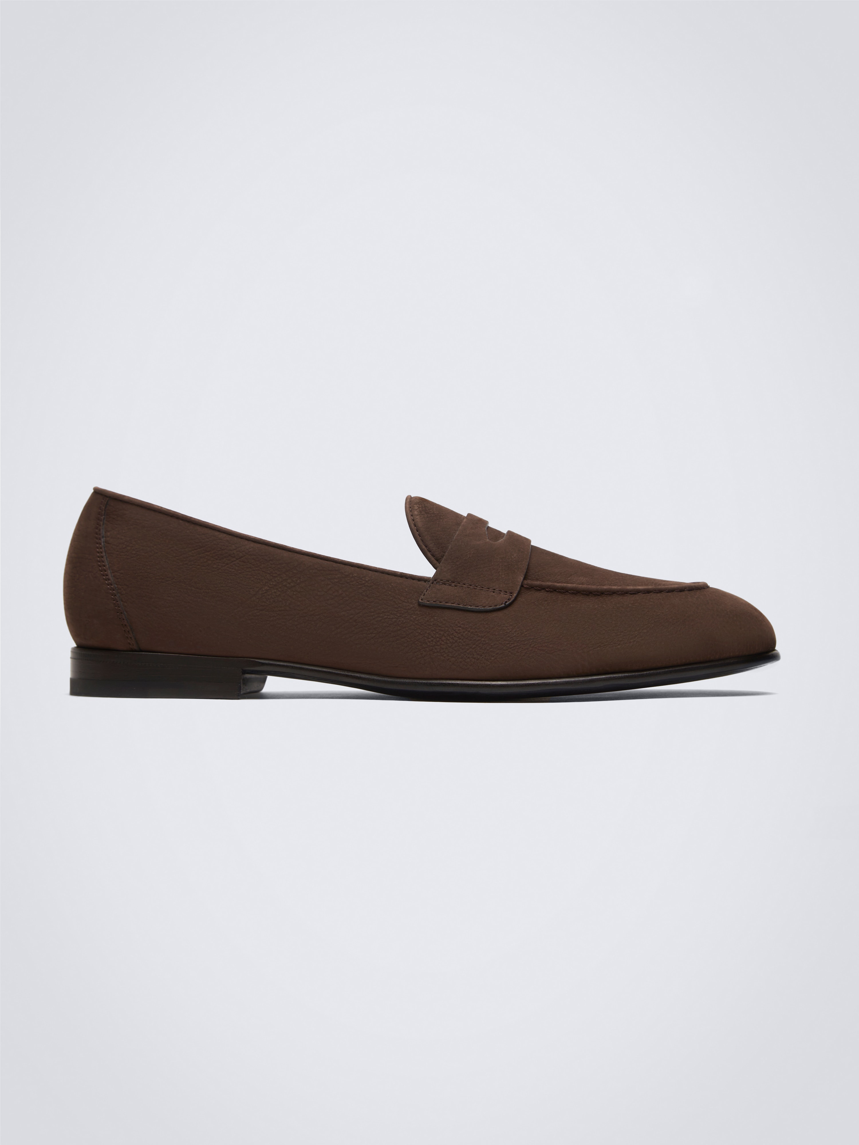 Dark brown nubuck Appia penny loafer