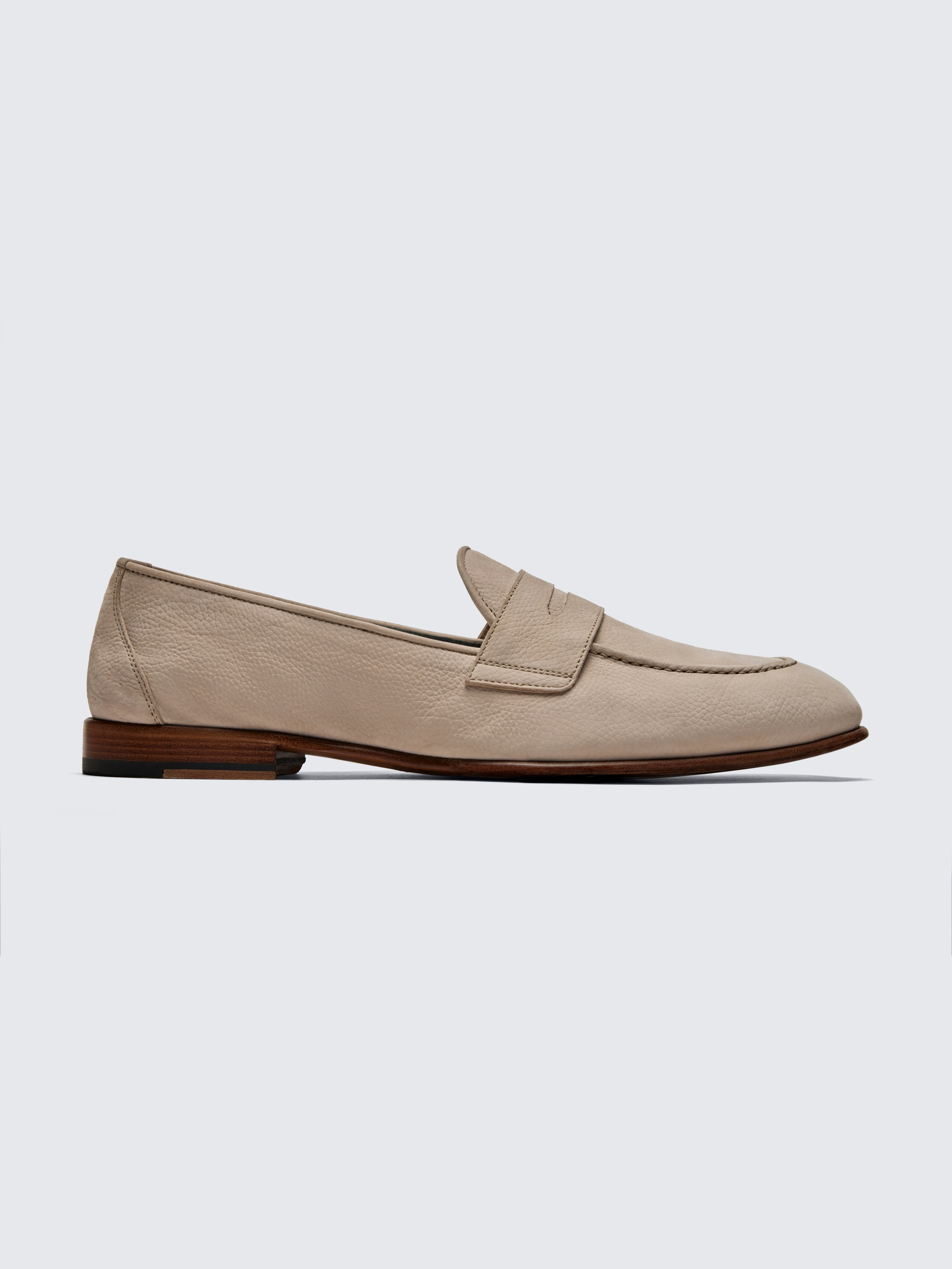Beige nubuck Appia penny loafers