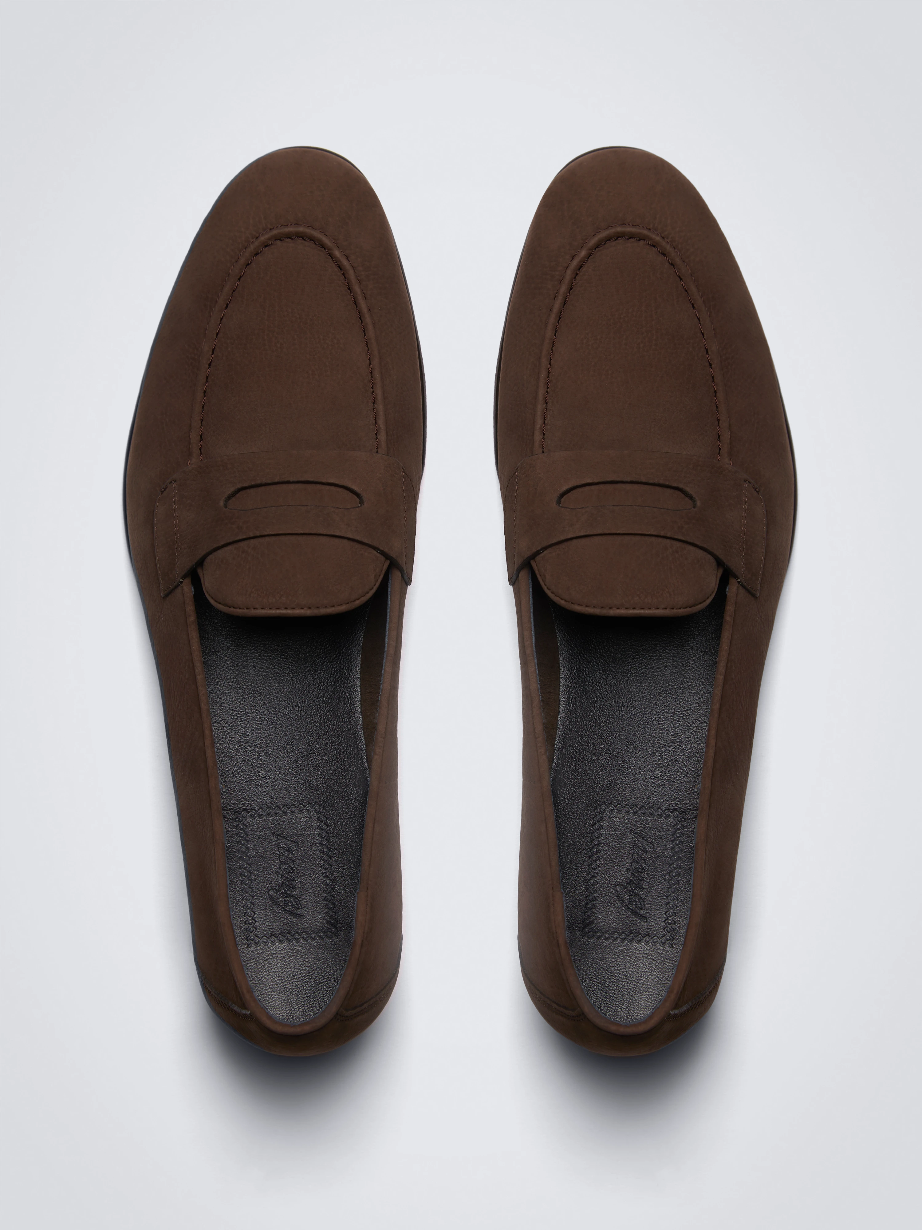 Dark brown nubuck Appia penny loafer