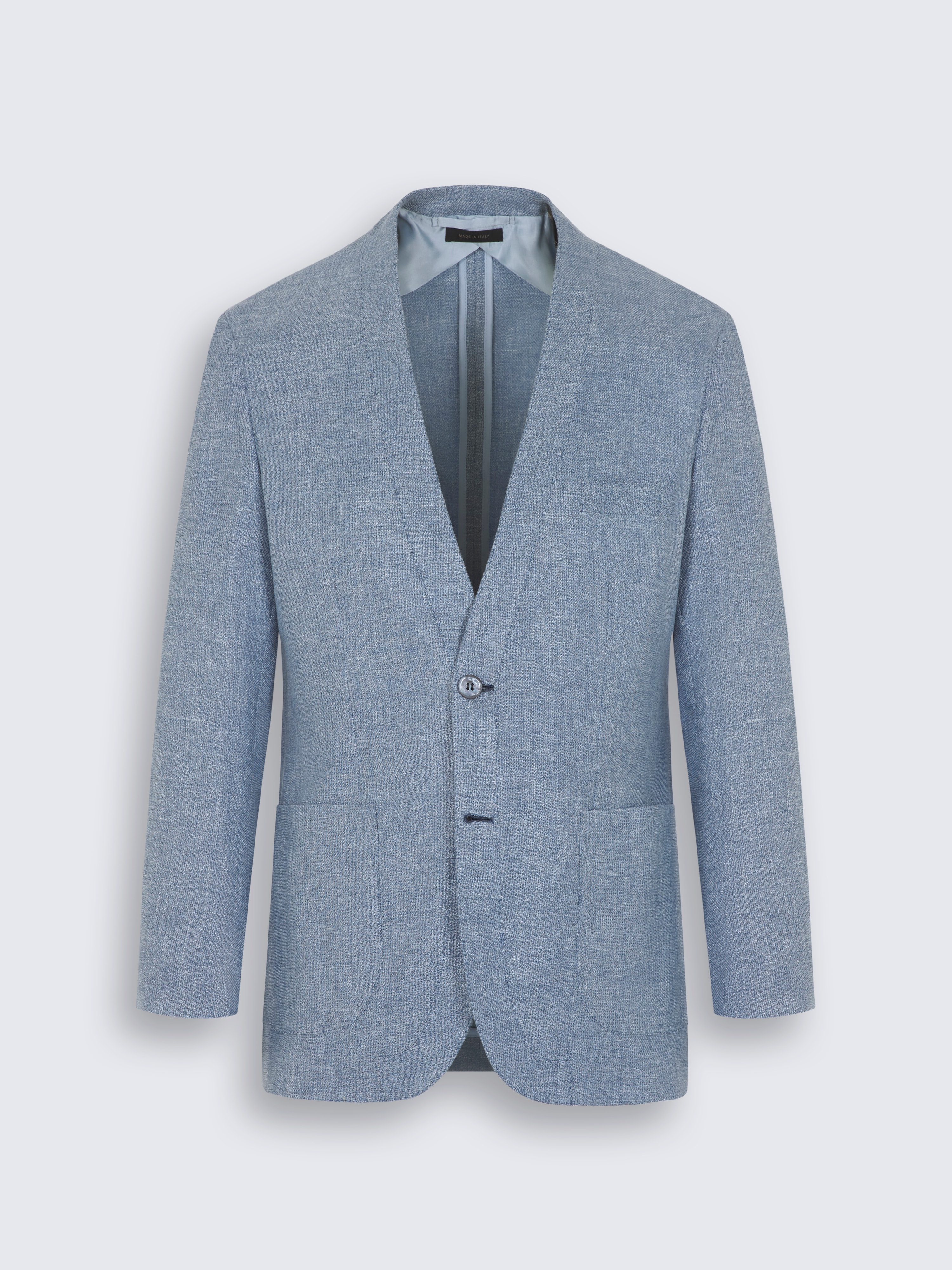 Light blue linen, wool and silk Jardigan
