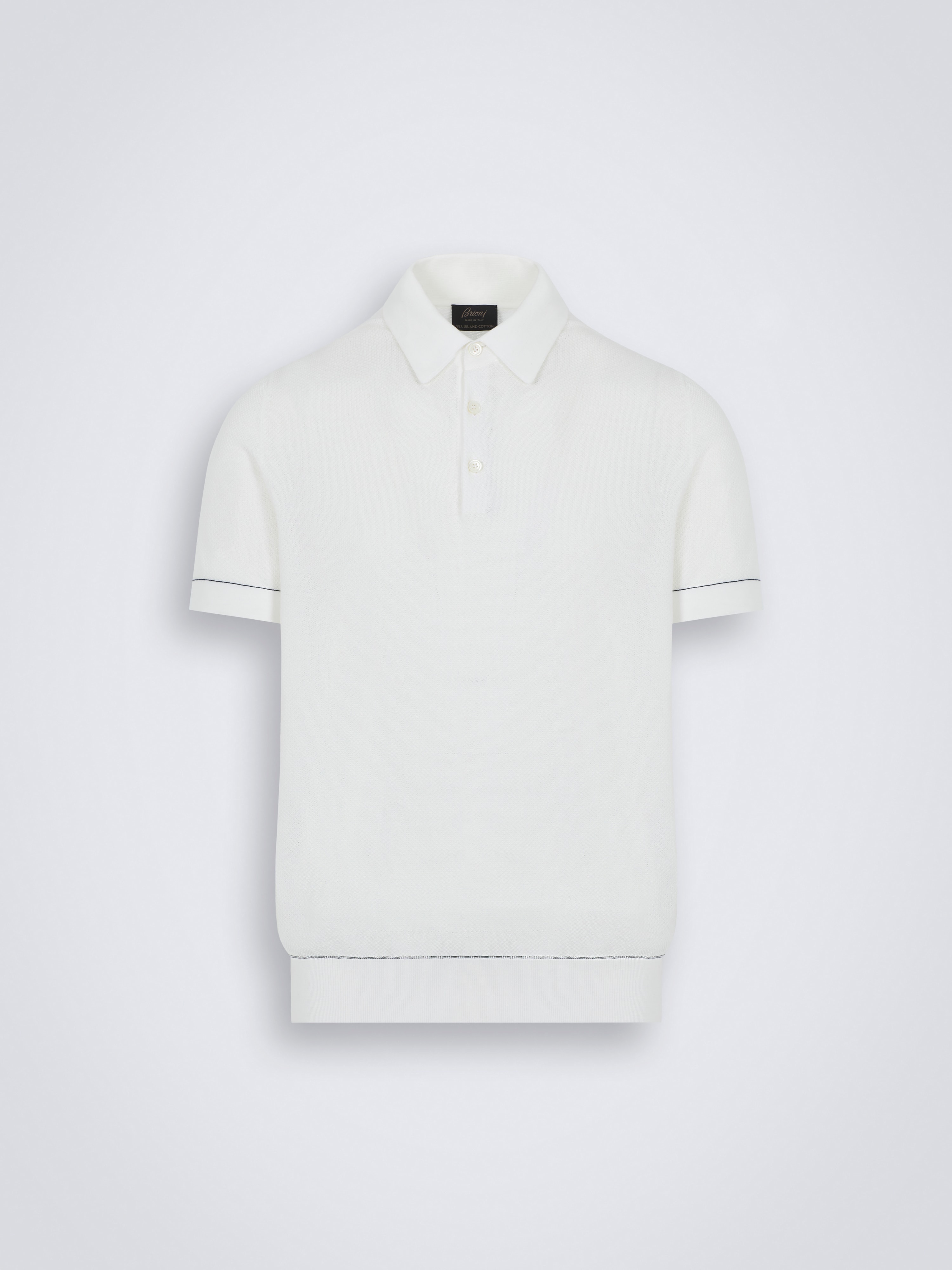 Essential-Poloshirt aus weißer Sea Island-Baumwolle