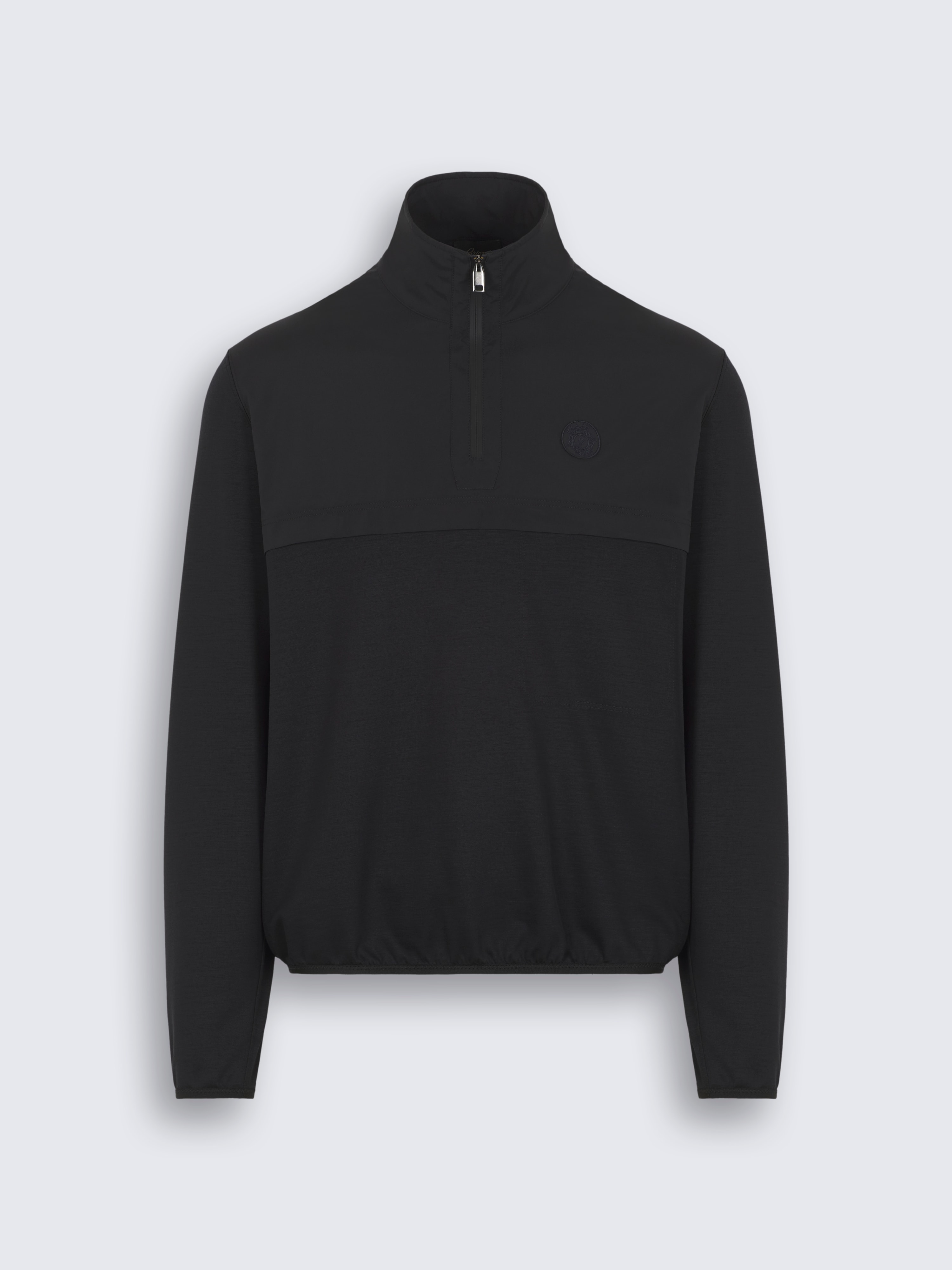 go toMidnight blue technical wool half-zip sweater