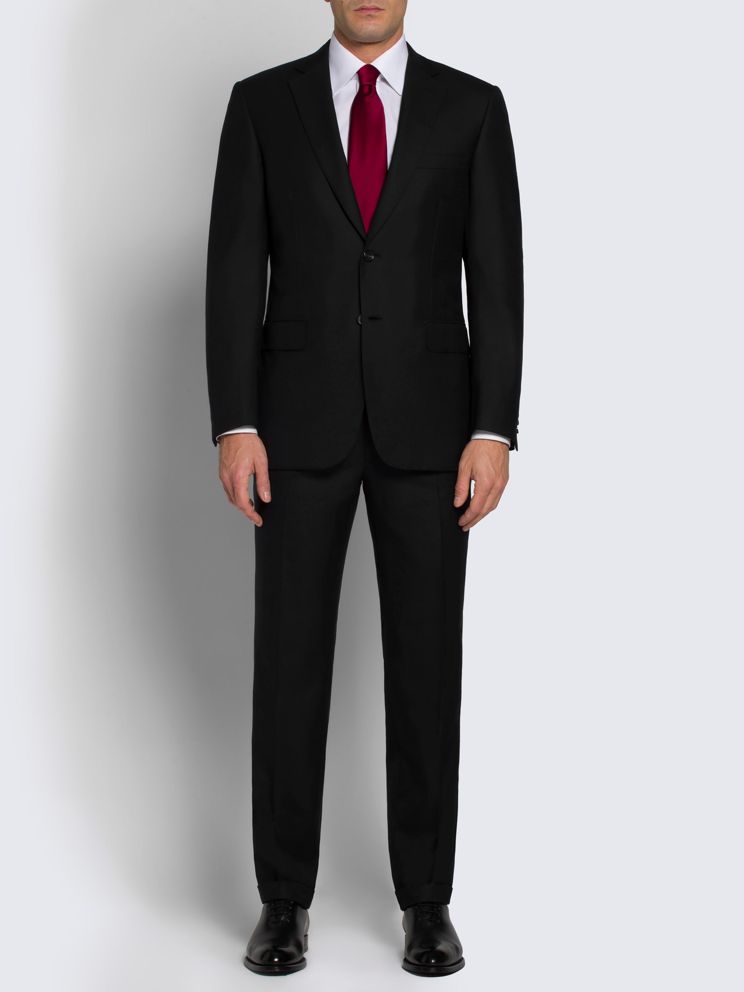 Essential-Anzug Brunico aus Super-160-Wolle in Schwarz