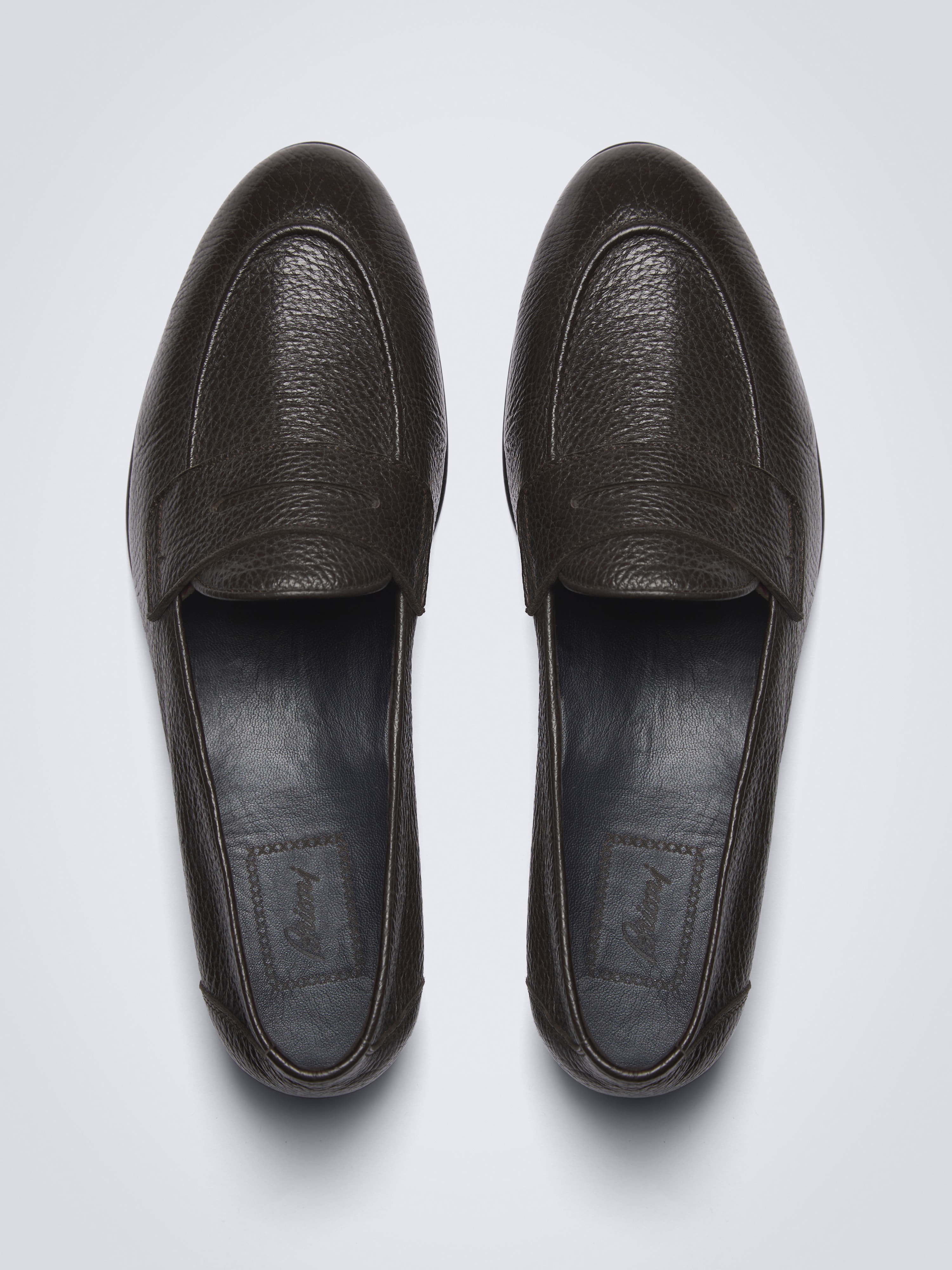 Dark brown deerskin leather Appia penny loafer