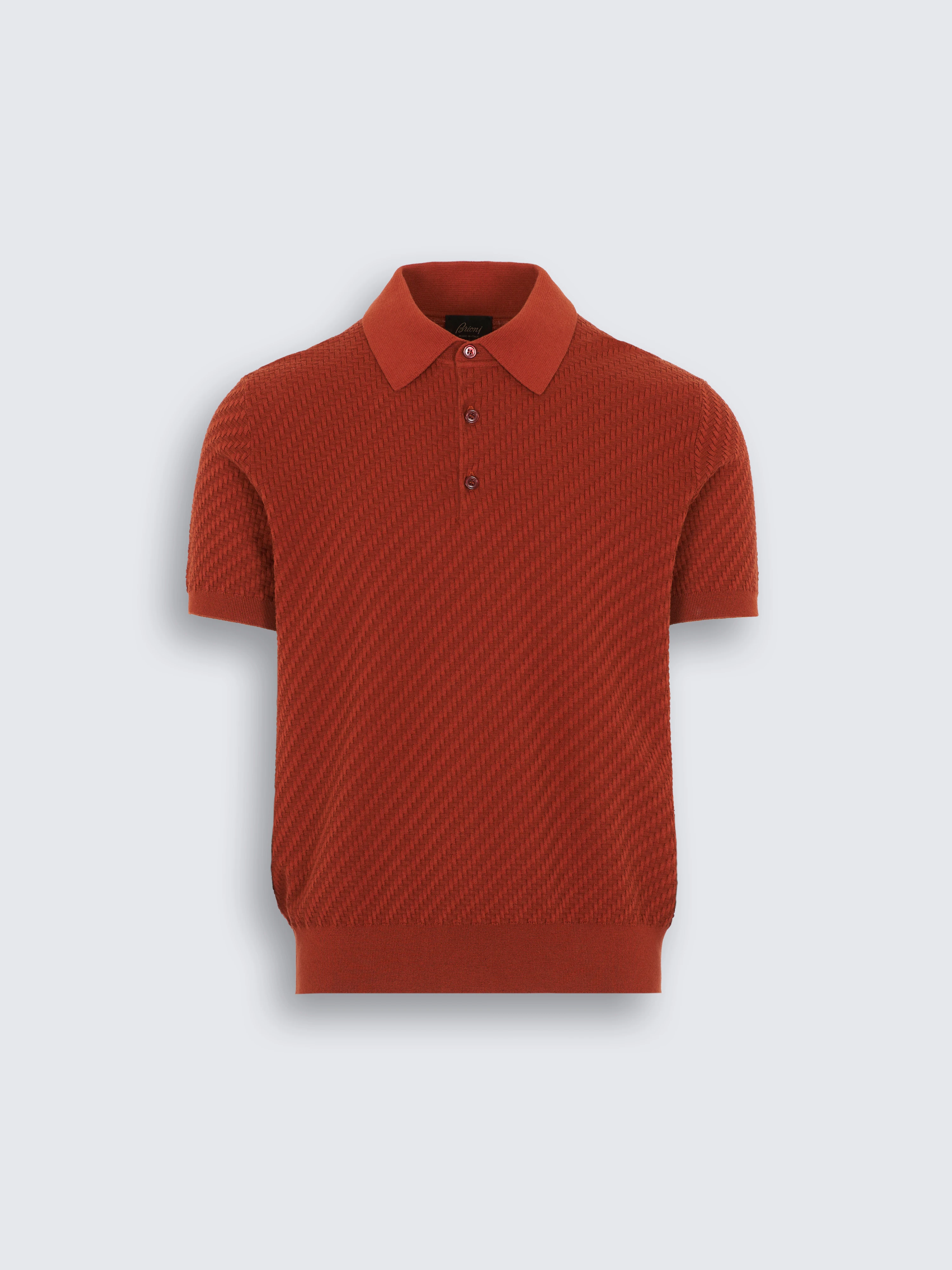 go toBrick cotton, silk and cashmere Trama weave polo