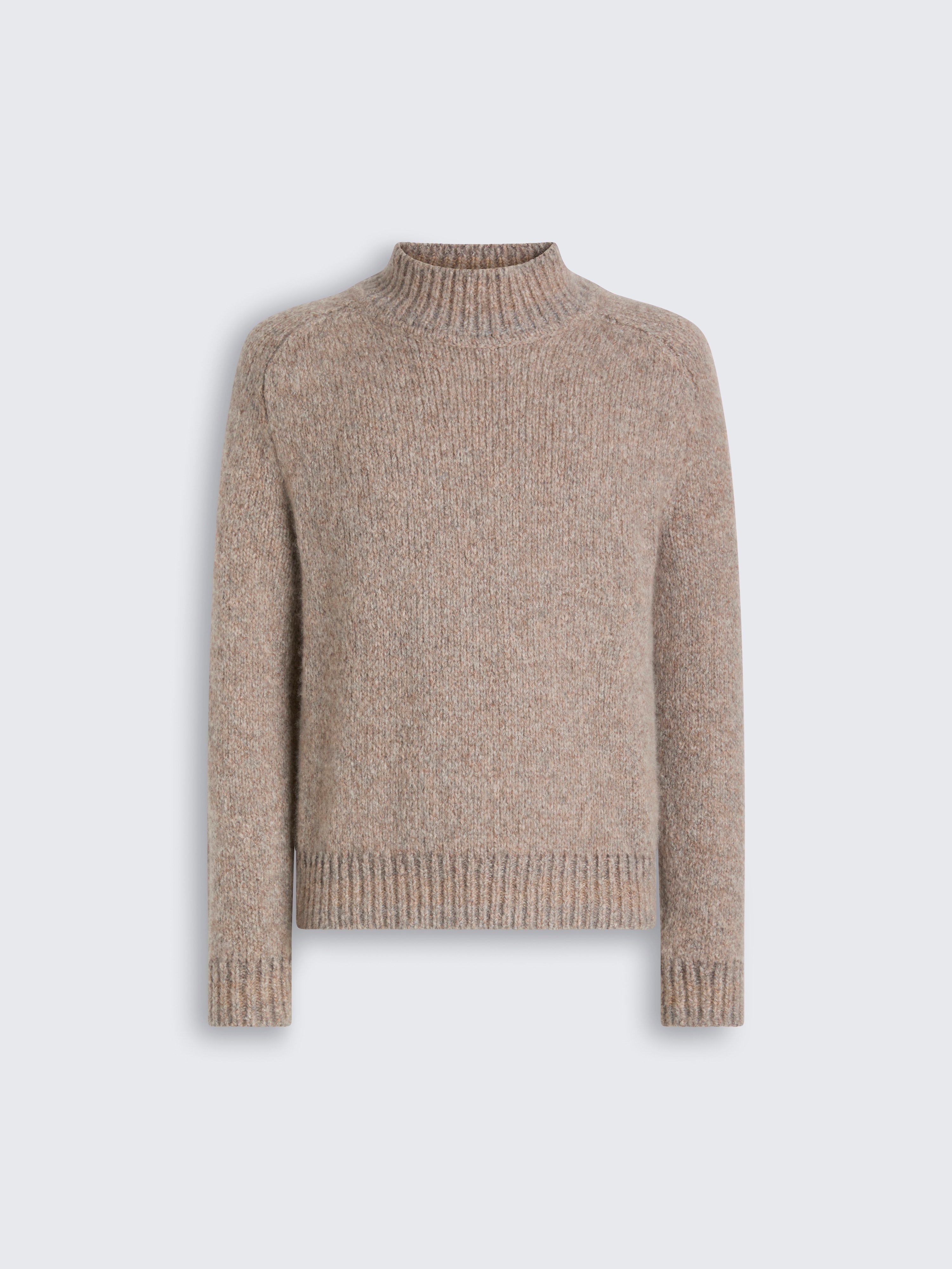 go toBeige cashmere and silk bouclé mockneck sweater