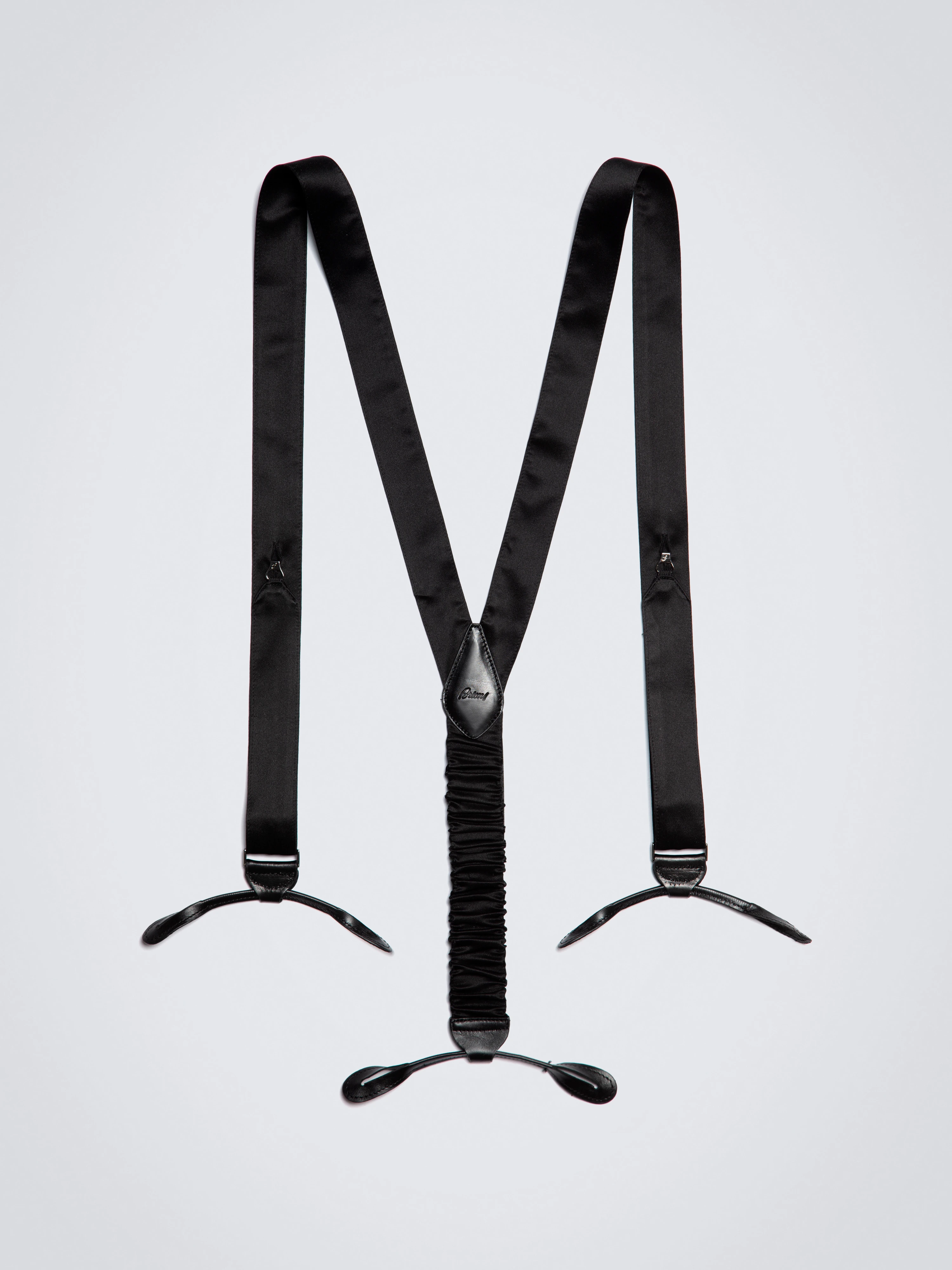 Essential black silk tuxedo suspenders