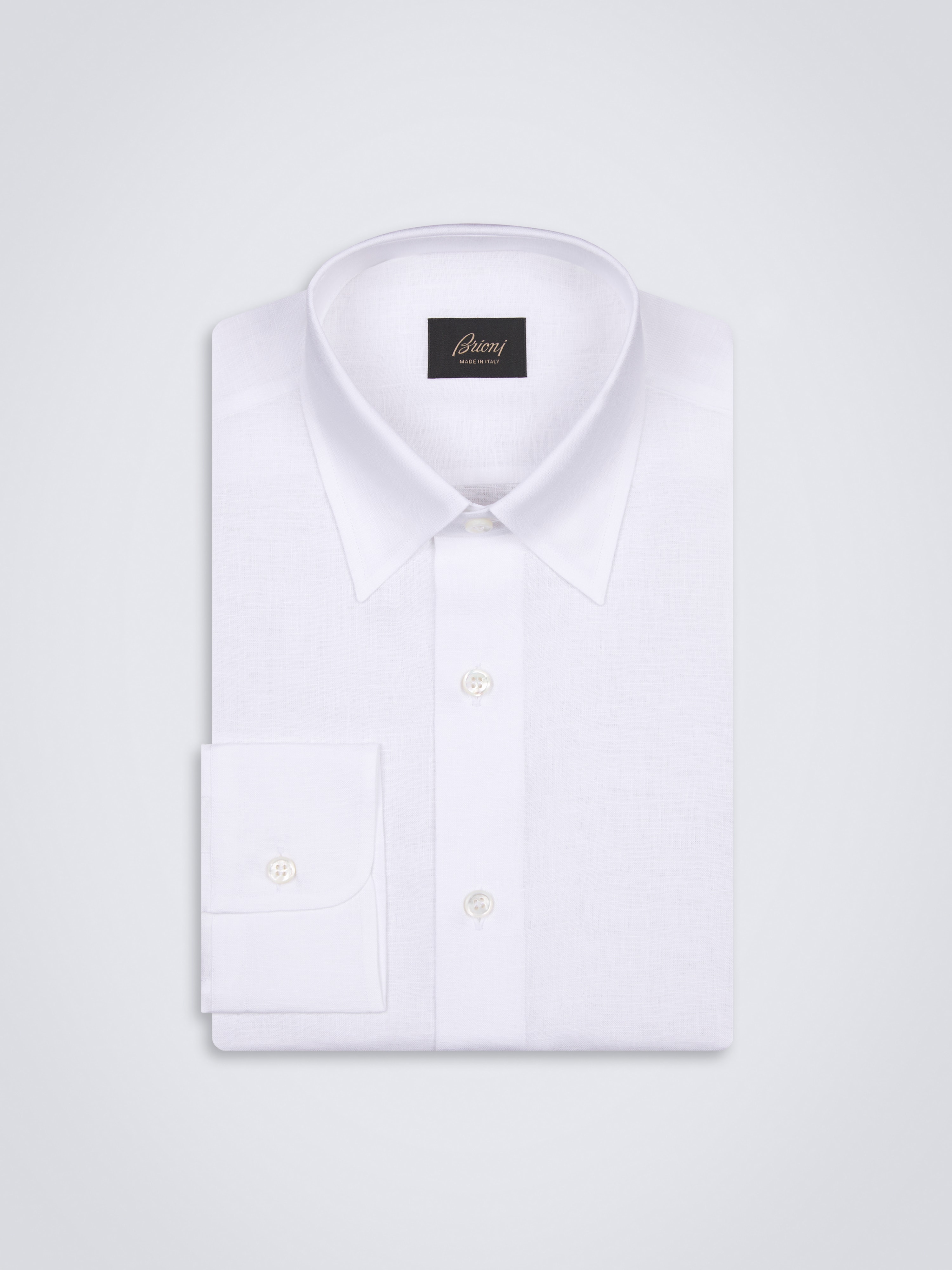 go toChemise à boutonnage dissimulé en lin blanc