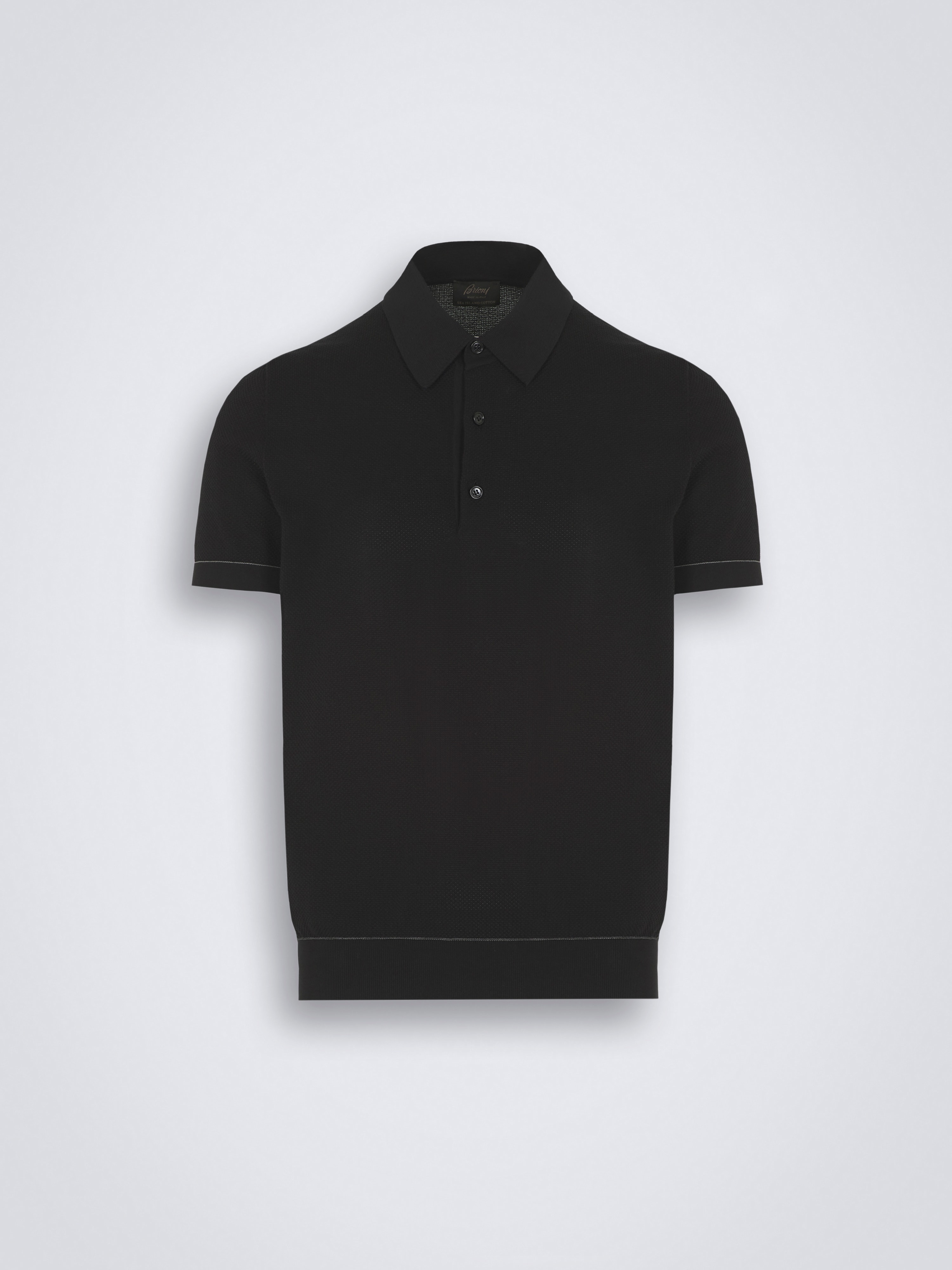 Essential black Sea Island cotton polo