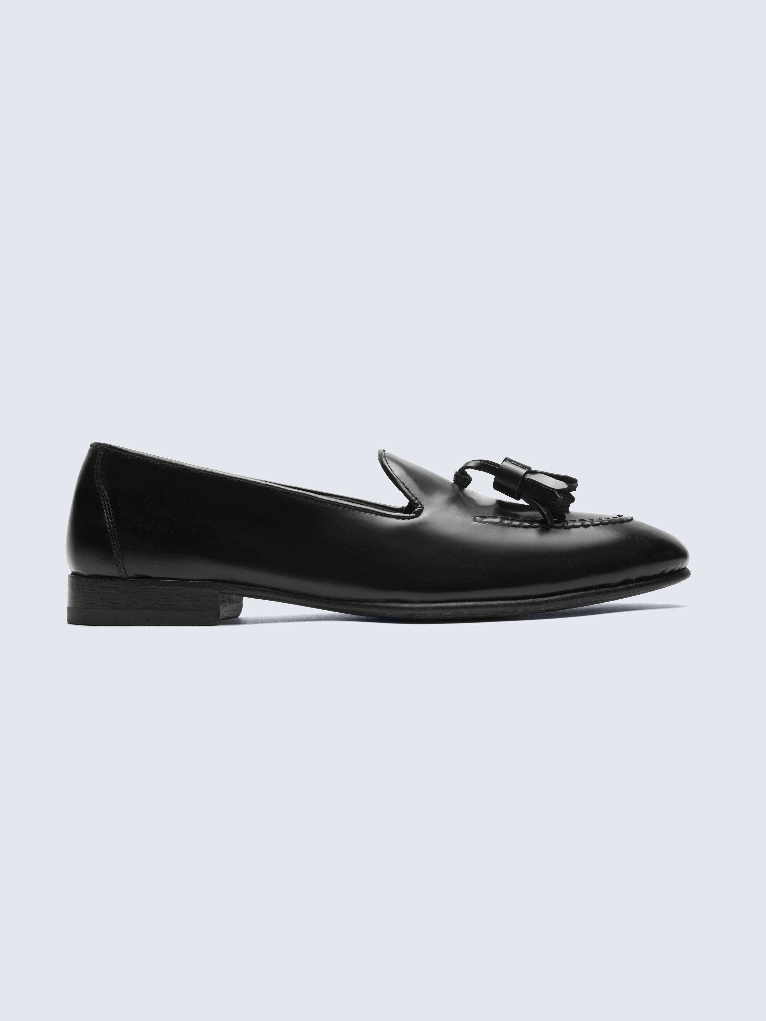 Black calf leather Appia tassel loafers