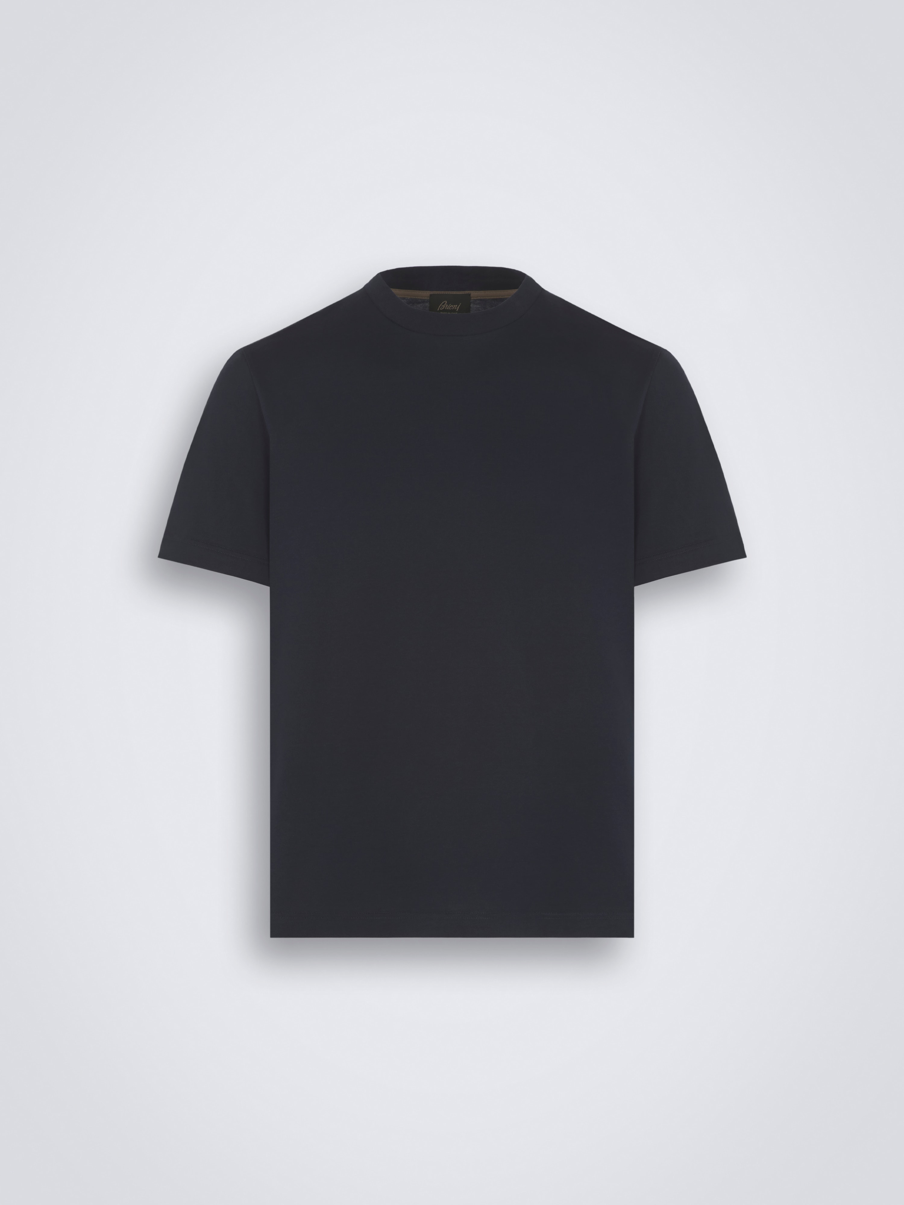 Essential-T-Shirt aus gasierter Bio-Baumwolle in Marineblau