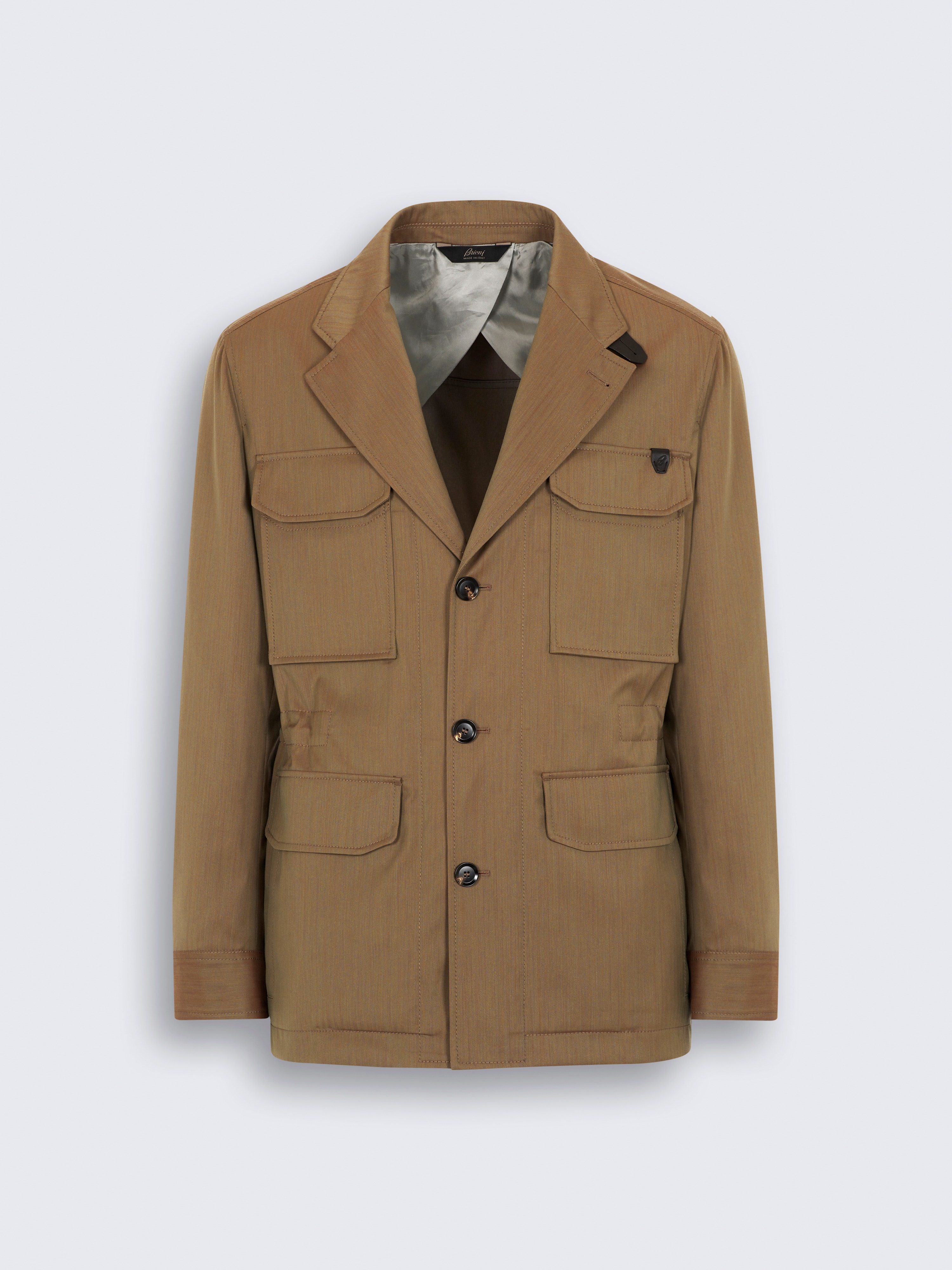 go toBuschjacke aus khakifarbener Iride-Wolle