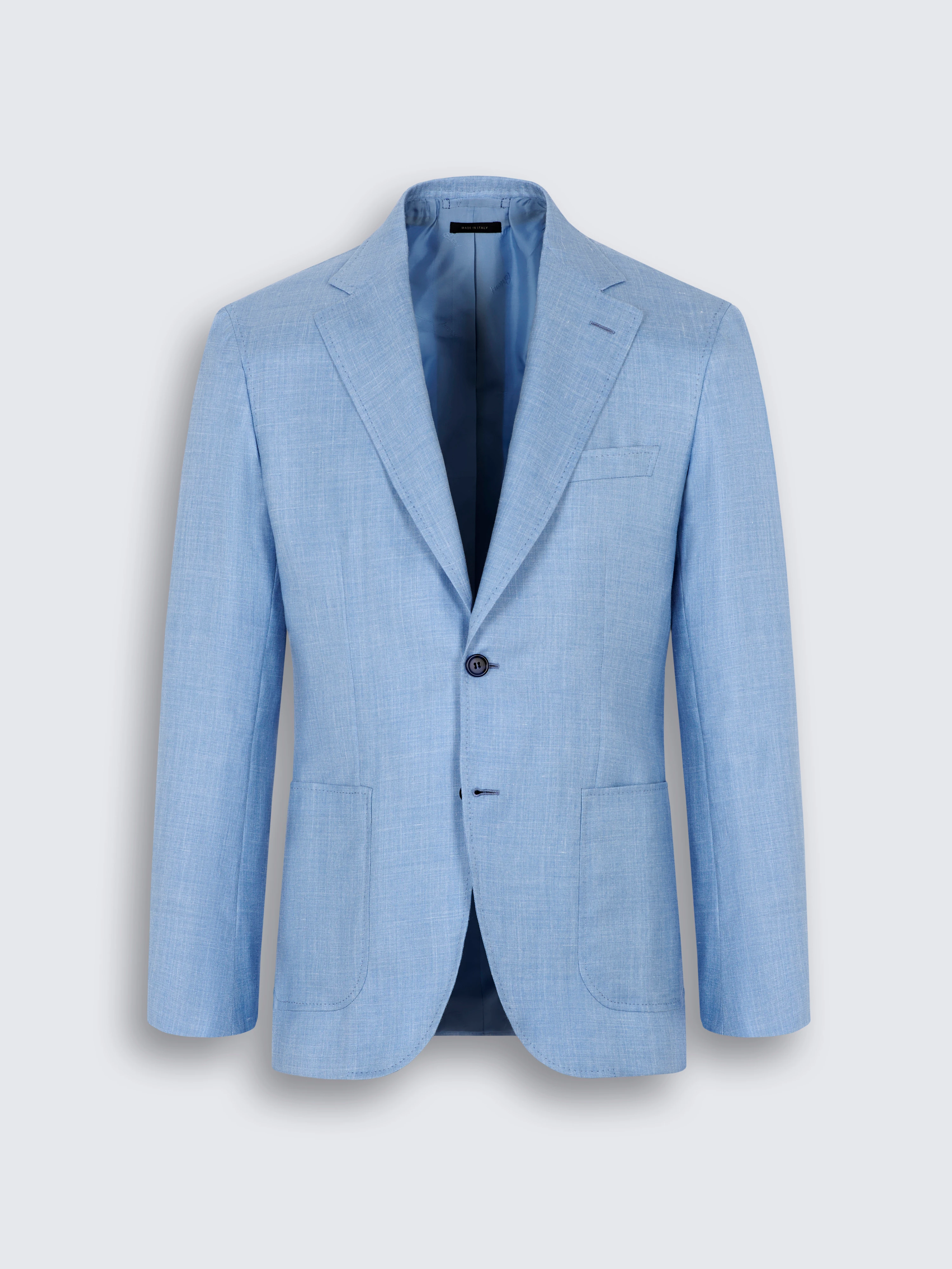 go toZefiro sky blue silk, cashmere and linen Soffio blazer