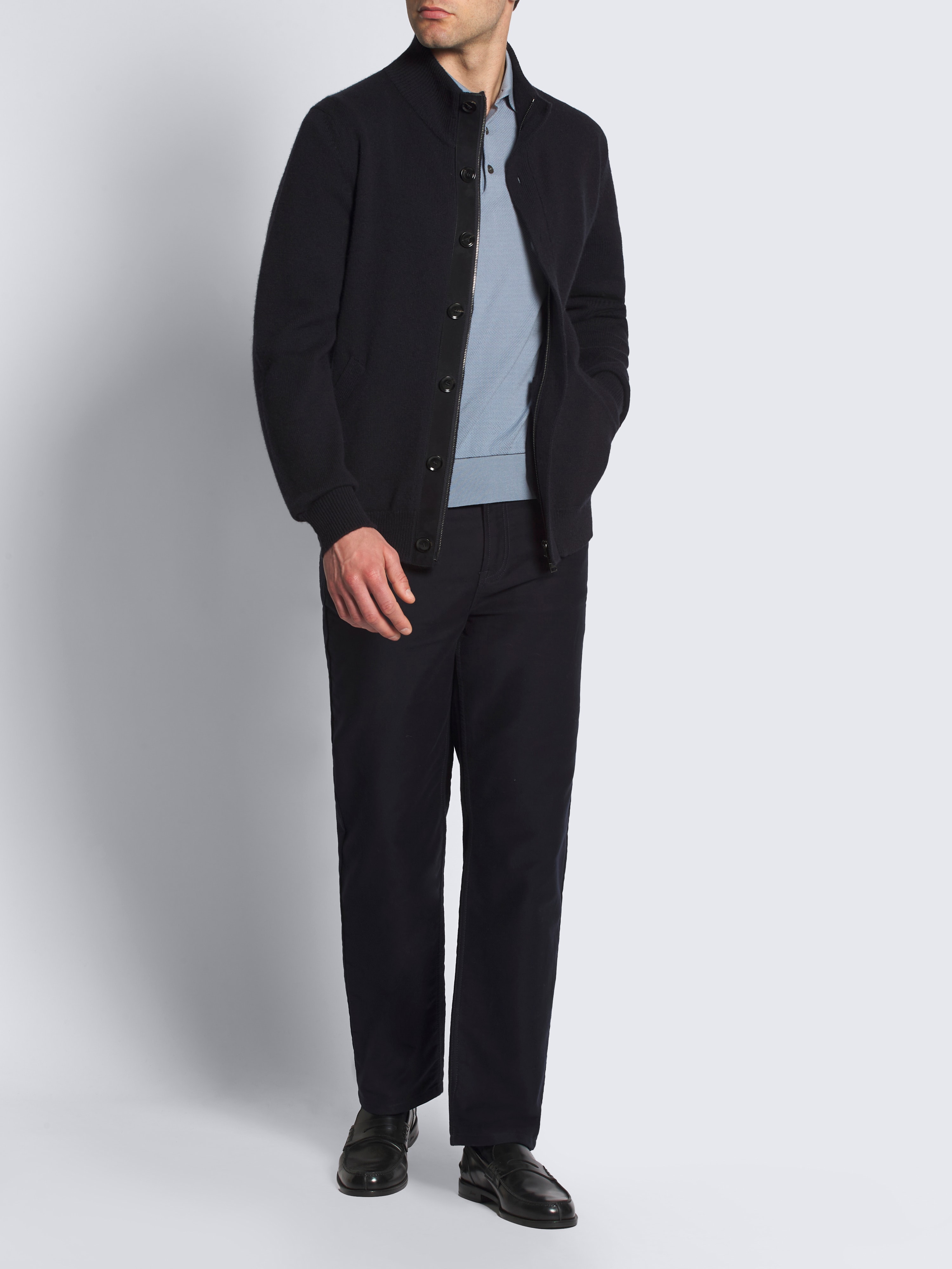 Light blue Sea Island piqué cotton polo