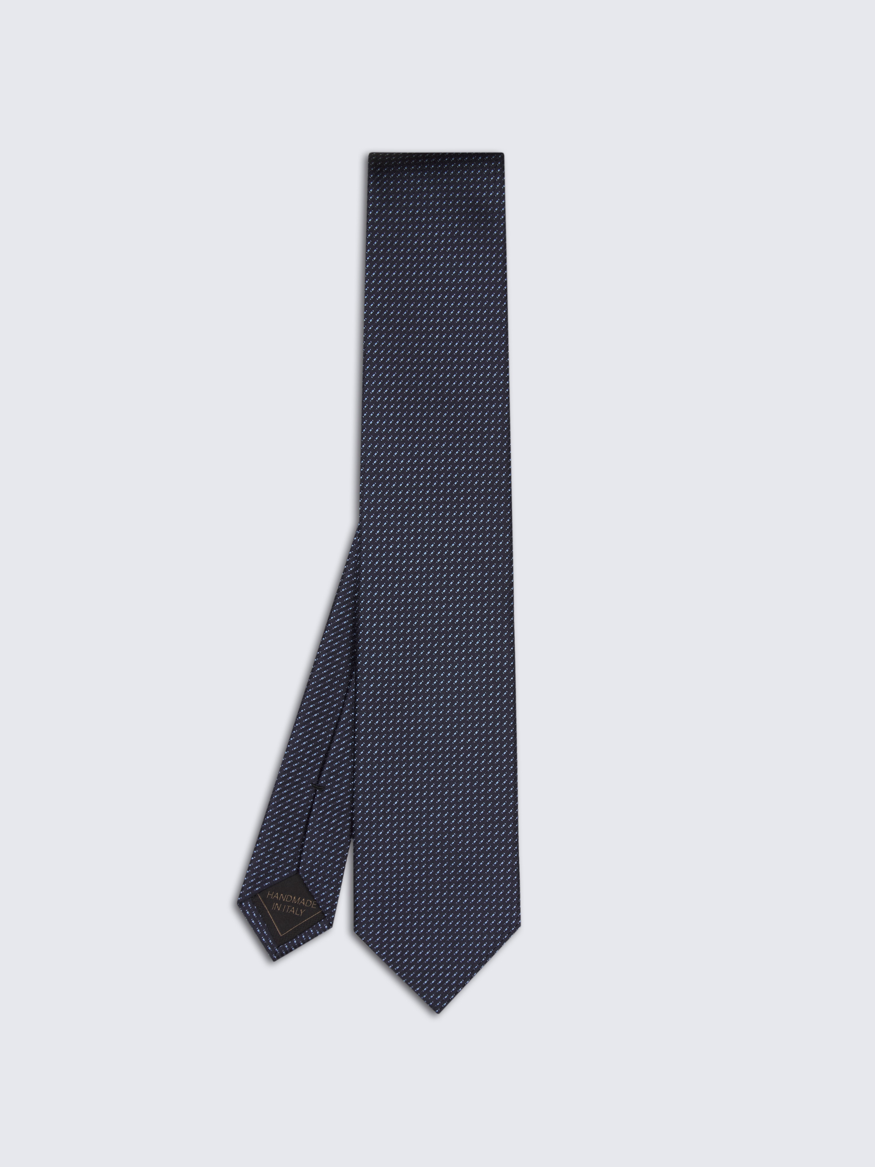 go toKrawatte aus Seidenjacquard mit Mikromuster in Marine- und Himmelblau