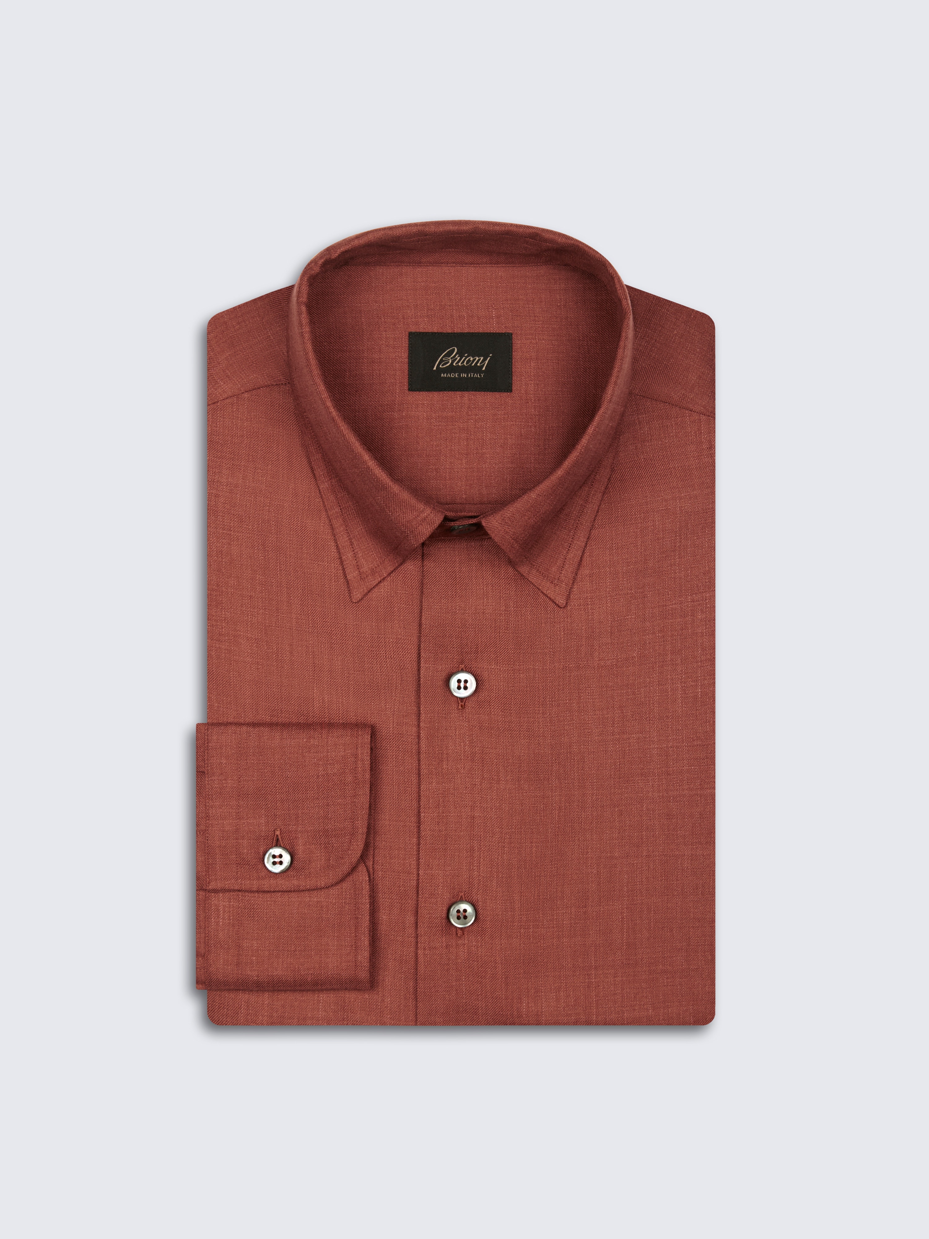 Berrywood silk, cashmere, and linen hidden button-down shirt