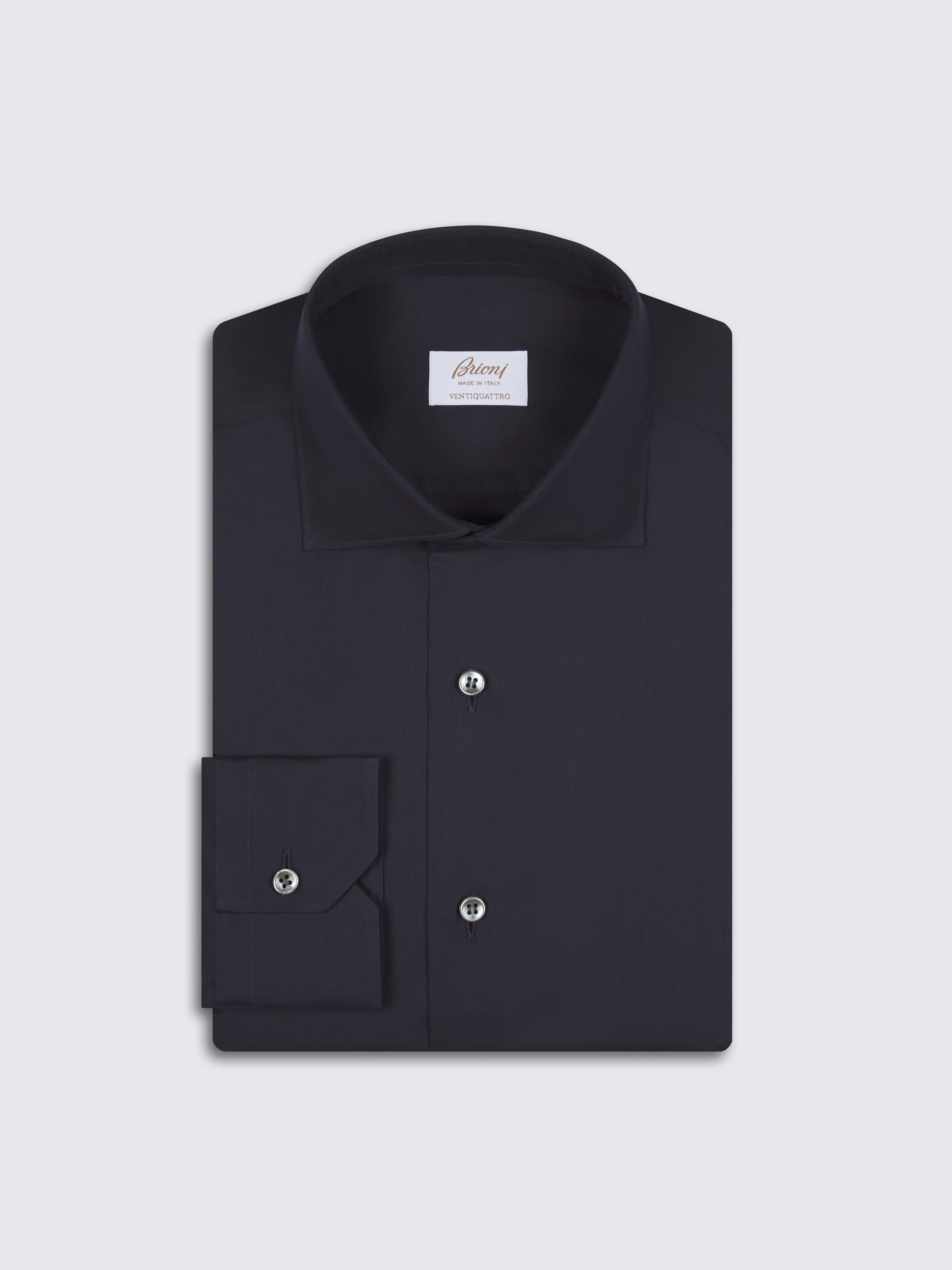 go toFormelles Hemd aus Ventiquattro Baumwoll-Twill in Mitternachtsblau